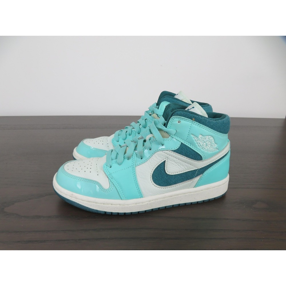 Nike Air Jordan 1 Mid Shoes Womens 8 Blue Teal Basketball Sneakers DZ3745-300